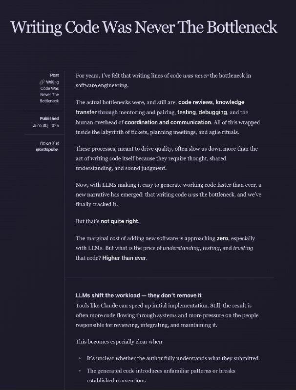 写代码从来不是瓶颈｜Pedro Tavares多年来，我一直认为软件开发的瓶颈根本不在于写代码本身