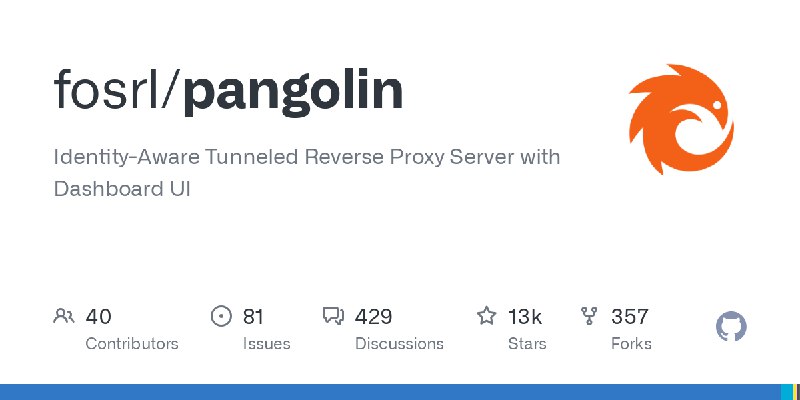 GitHub - fosrl/pangolin: Identity-Aware Tunneled Reverse Proxy Server with Dashboard UI