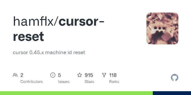GitHub - hamflx/cursor-reset: cursor 0.45.x machine id reset