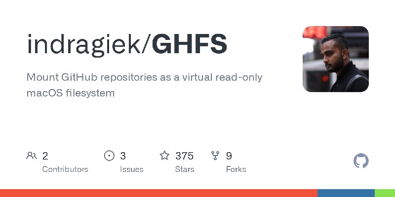 GitHub - indragiek/GHFS: Mount GitHub repositories as a virtual read-only macOS filesystem