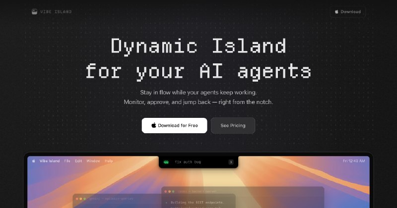 Vibe Island - Dynamic Island for Your AI Agents