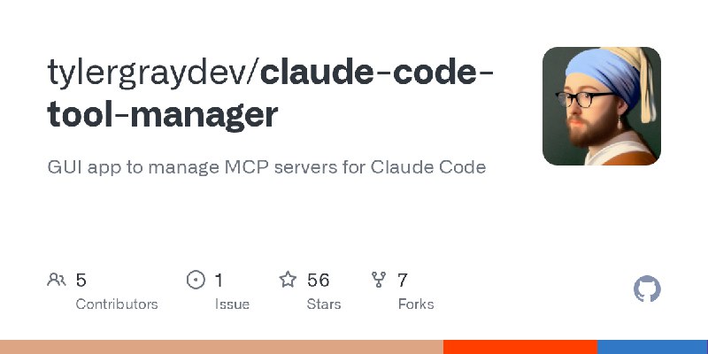 GitHub - tylergraydev/claude-code-tool-manager: GUI app to manage MCP servers for Claude Code