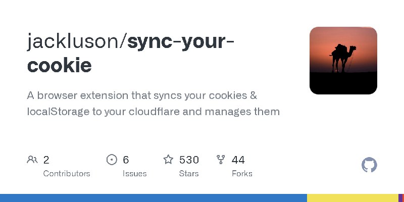 GitHub - jackluson/sync-your-cookie: A browser extension that syncs your cookies & localStorage to your cloudflare and manages…