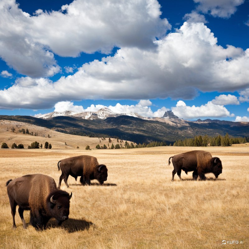 从濒临灭绝到成为国家的象征黄石国家公园的美洲野牛，怀俄明州，美国从濒临灭绝到成为国家的象征黄石国家公园的美洲野牛，怀俄明州，美国