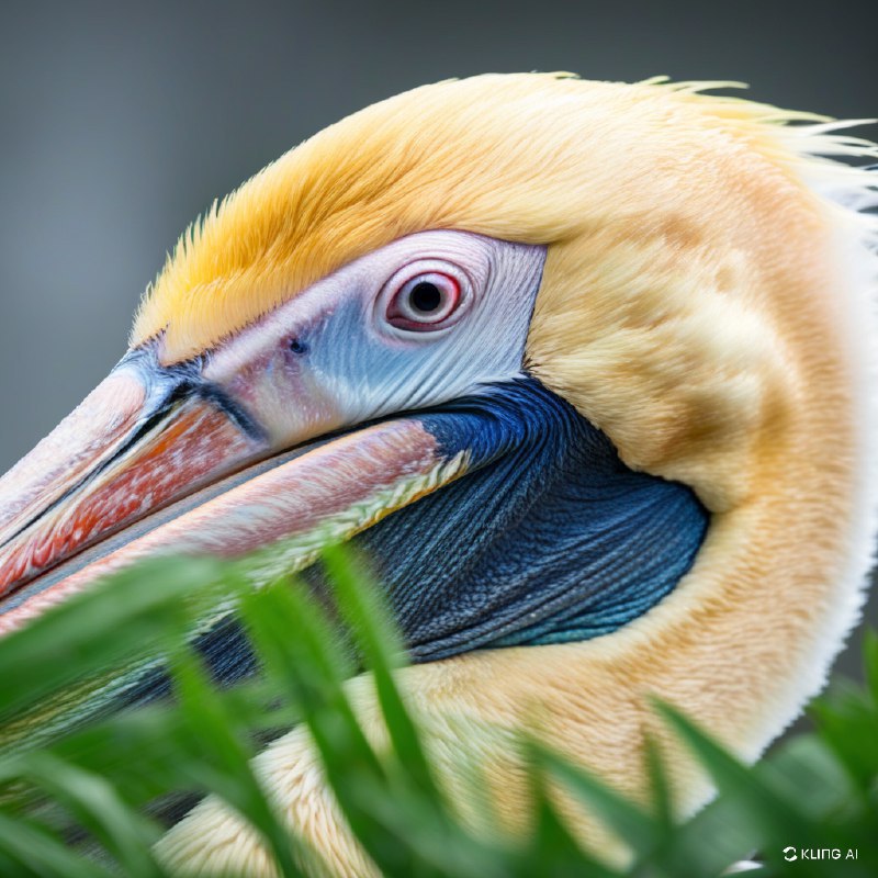 #Bing_Wallpaper特写描绘了一只棕色鹈鹕安静地栖息在柔和的绿色树叶间，以照片般的写实精度捕捉其鲜明细节