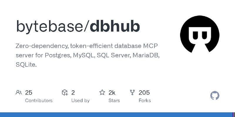 GitHub - bytebase/dbhub: Zero-dependency, token-efficient database MCP server for Postgres, MySQL, SQL Server, MariaDB, SQLite.