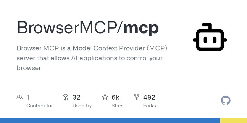 GitHub - BrowserMCP/mcp: Browser MCP is a Model Context Provider (MCP) server that allows AI applications to control your browser
