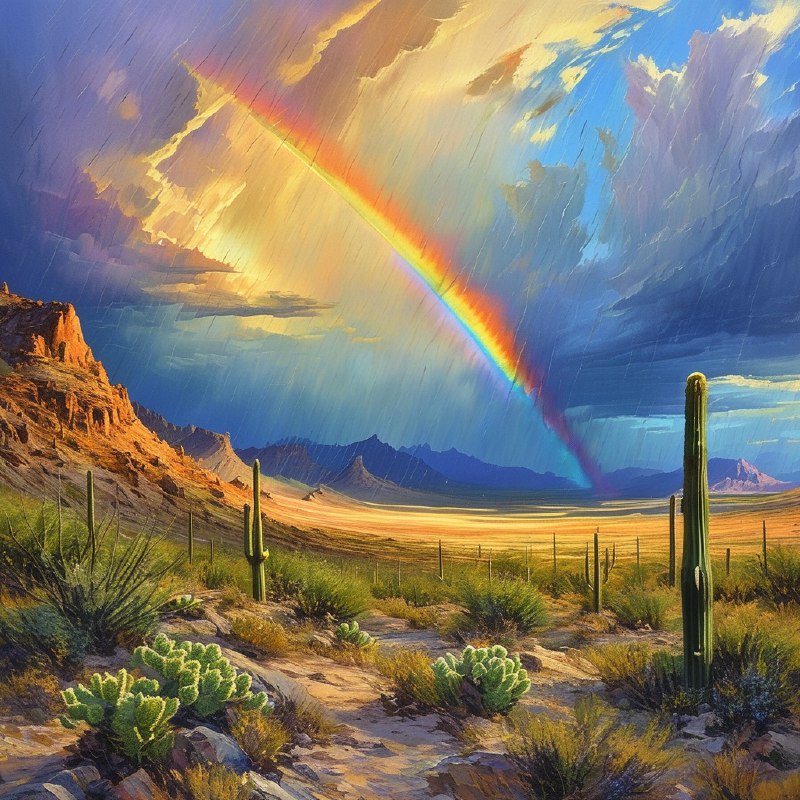 #Bing_Wallpaper亚利桑那州巨型仙人掌国家公园广阔的沙漠景观，以瓦森峰为背景，天空呈现出戏剧性变化