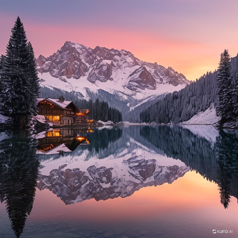 #Bing_Wallpaper在日落时分的意大利多洛米蒂山脉的米苏里纳湖宁静画面