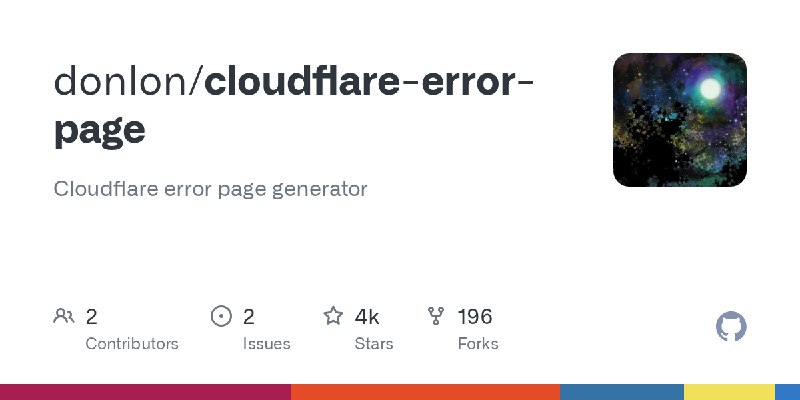 GitHub - donlon/cloudflare-error-page: Cloudflare error page generator