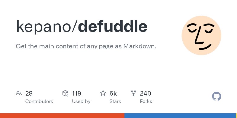 GitHub - kepano/defuddle: Get the main content of any page as Markdown.
