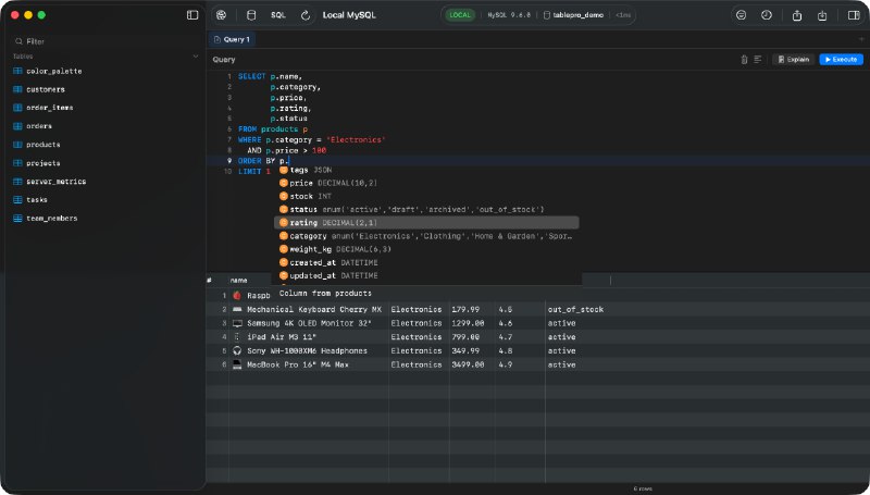 TablePro - Native database client for Mac and iPhone