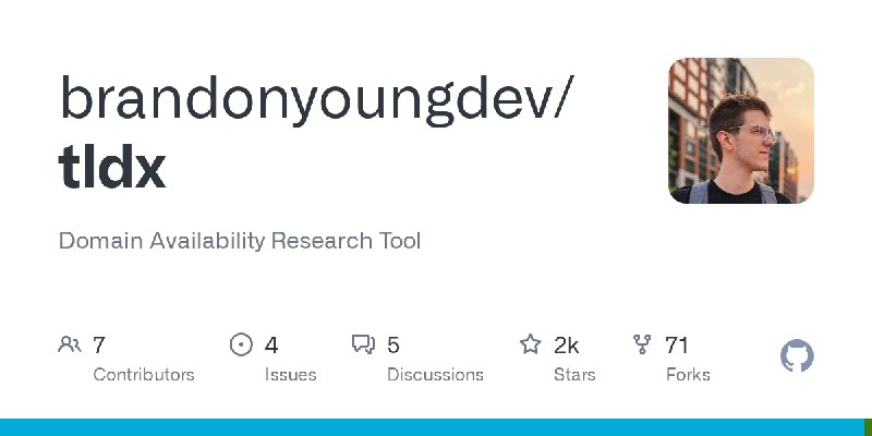 GitHub - brandonyoungdev/tldx: Domain Availability Research Tool