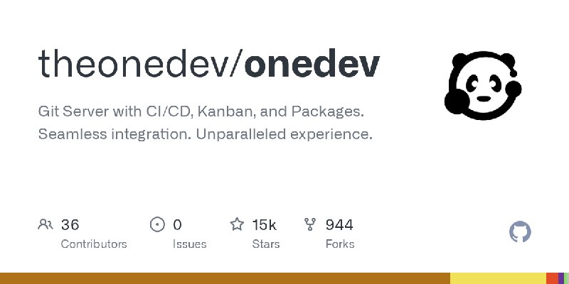 GitHub - theonedev/onedev: Git Server with CI/CD, Kanban, and Packages. Seamless integration. Unparalleled experience.