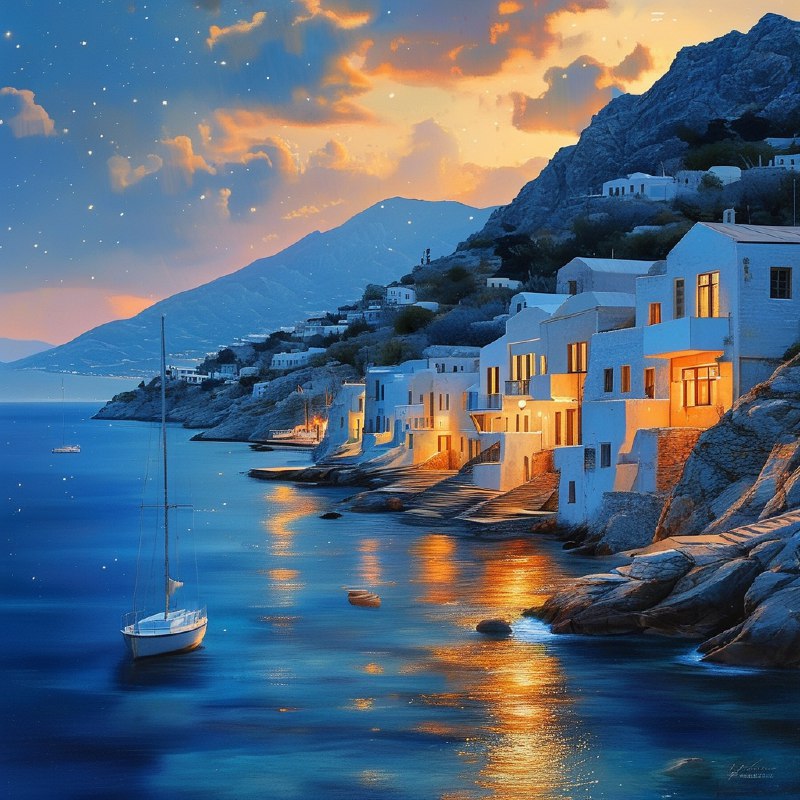 #Bing_Wallpaper“希腊基克拉泽斯群岛中的纳克索斯岛在暮色中显得格外迷人