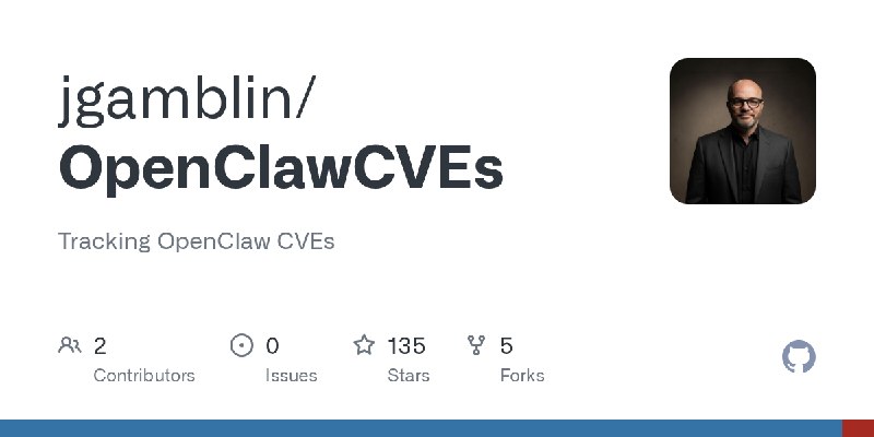 GitHub - jgamblin/OpenClawCVEs: Tracking OpenClaw CVEs