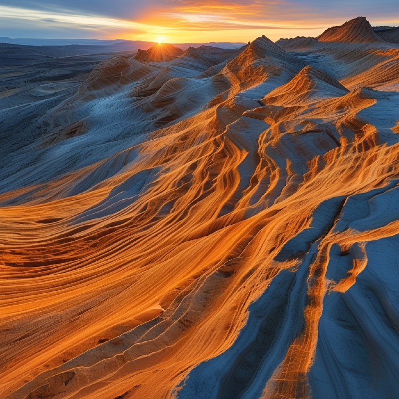#Bing_Wallpaper“雄伟的砂岩地貌，历经时间的雕琢，形似凝固的波浪，于美国犹他州凯恩维尔附近的黄金时刻捕捉到的景象