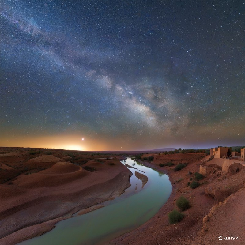 红尘中的宇宙美景银河，阿伊特本哈杜杜，摩洛哥红尘中的宇宙美景银河，阿伊特本哈杜杜，摩洛哥