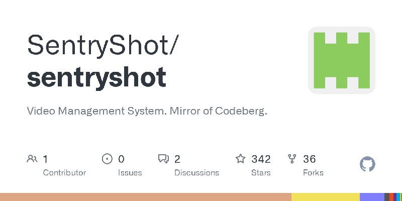GitHub - SentryShot/sentryshot: Video Management System. Mirror of Codeberg.