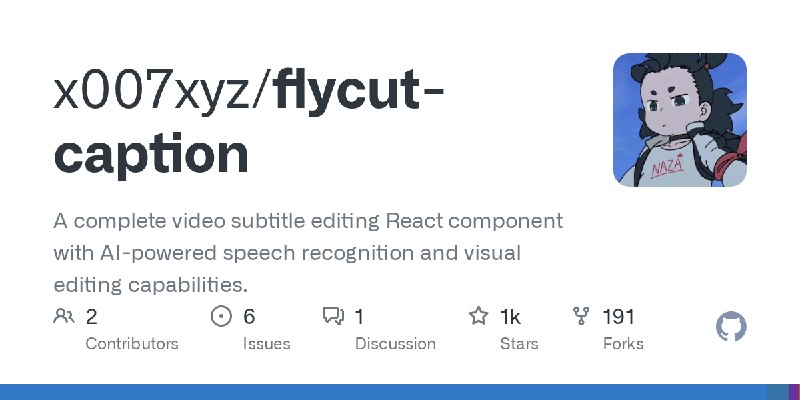 GitHub - x007xyz/flycut-caption: A complete video subtitle editing React component with AI-powered speech recognition and visual…