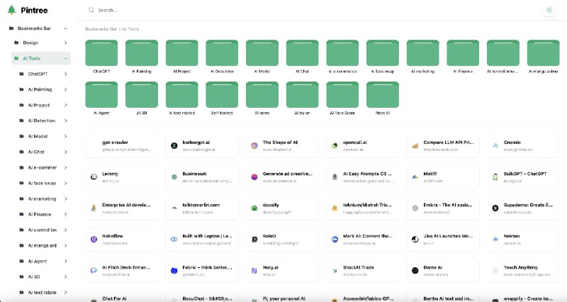 Pintree - 将浏览器书签变成漂亮的导航网站