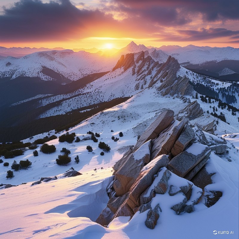 #Bing_Wallpaper壮丽的冬季景色展现在加泰罗尼亚比利牛斯山的科尔德阿雷斯，雪花点缀的起伏山丘与嶙峋的岩石露头映入眼帘