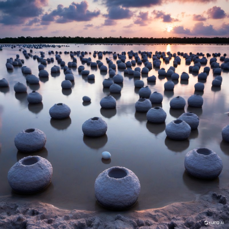 自然与可持续发展的结合巢中的加勒比火烈鸟蛋，里奥拉加托斯自然保护区，尤卡坦州，墨西哥自然与可持续发展的结合巢中的加勒比火烈鸟蛋，里奥拉加托斯自然保护区，尤卡坦州，墨西哥