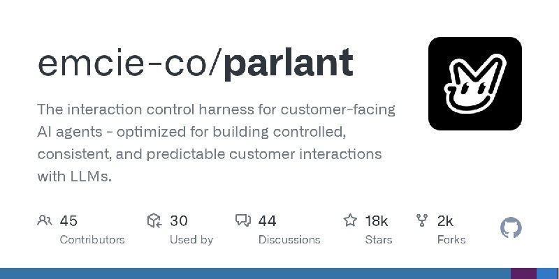 GitHub - emcie-co/parlant: The interaction control harness for customer-facing AI agents - optimized for building controlled, consistent…