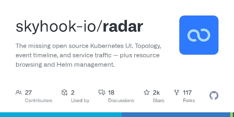 GitHub - skyhook-io/radar: The missing open source Kubernetes UI. Topology, event timeline, and service traffic — plus resource…