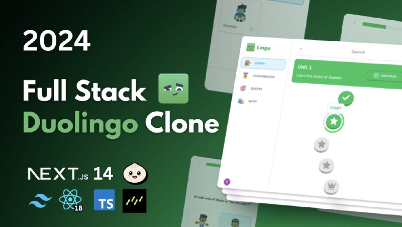 一个使用Nextjs、React、Drizzle和Stripe开发的仿Duolingo开源项目：