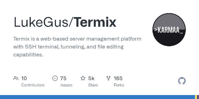 GitHub - LukeGus/Termix: Termix is a web-based server management platform with SSH terminal, tunneling, and file editing capabilities.