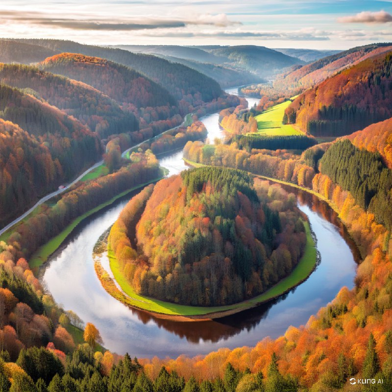 #Bing_Wallpaper航拍视角下的比利时布永广袤秋季景观，捕捉着雄伟的“巨人安息之地”