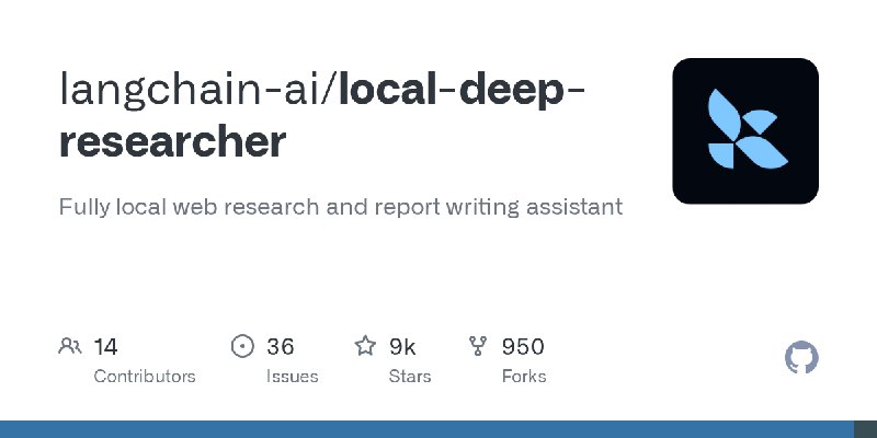 GitHub - langchain-ai/local-deep-researcher: Fully local web research and report writing assistant