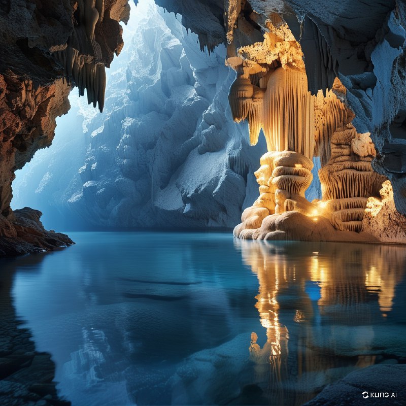 #Bing_Wallpaper位于意大利撒丁岛的一座壮丽的海神石洞，如同神灵的居所