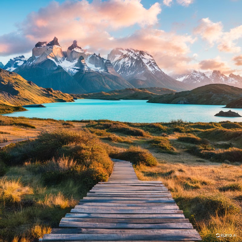 #Bing_Wallpaper智利巴塔哥尼亚的托雷斯德尔潘恩国家公园，一场宁静的日出映照出令人叹为观止的自然景观