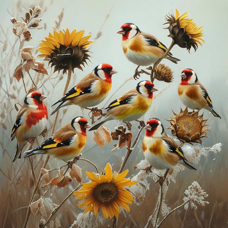 #Bing_Wallpaper“一群充满生机的欧洲金翅雀构成了一幅迷人的景象