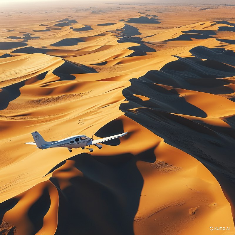 #Bing_Wallpaper“俯瞰广袤的纳米比亚沙漠，这片金色的沙丘延绵不绝，其复杂的纹理与流畅的图案由风塑造