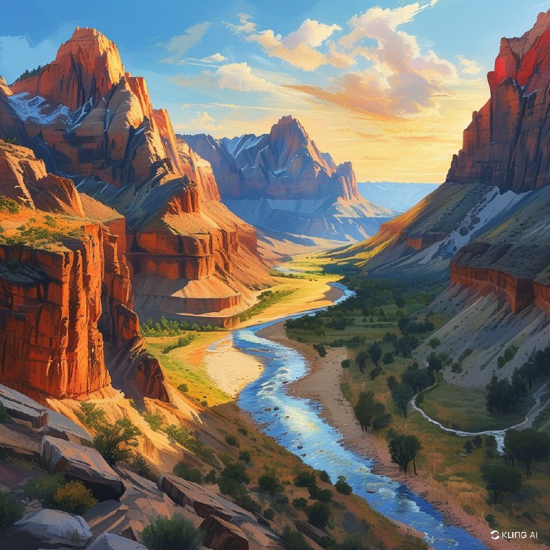 #Bing_Wallpaper“犹他州锡安国家公园雄伟的砂岩悬崖，在温暖的金色阳光下闪耀，巍峨的岩石结构展现出深红、橙色和粉红色的色彩层次