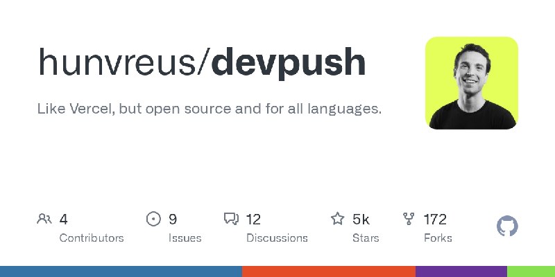 GitHub - hunvreus/devpush: Like Vercel, but open source and for all languages.