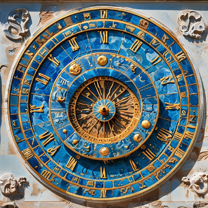 #Bing_Wallpaper威尼斯圣马可钟楼（Torre dell’Orologio）上的天文钟呈现出复杂而迷人的景象，捕捉了时间与天体运转的精髓