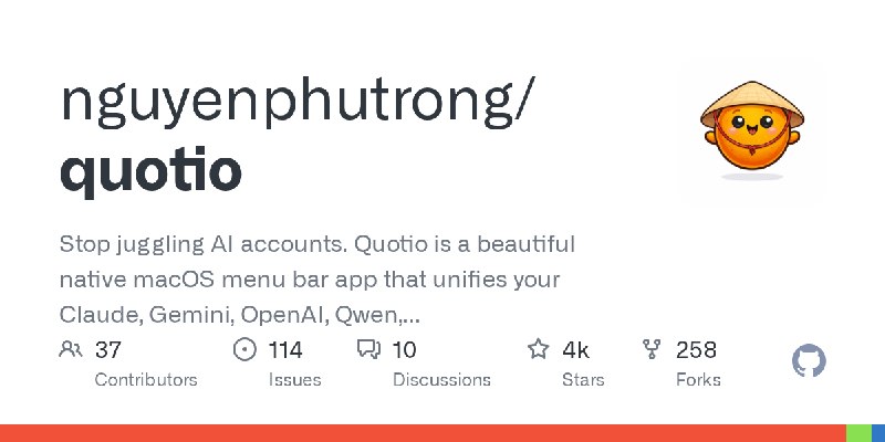 GitHub - nguyenphutrong/quotio: Stop juggling AI accounts. Quotio is a beautiful native macOS menu bar app that unifies your Claude…
