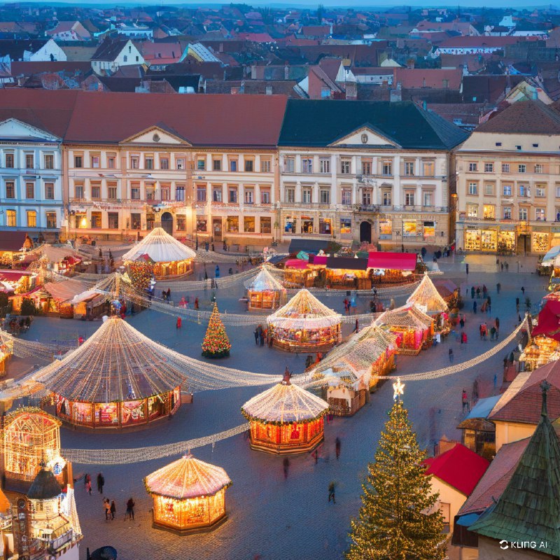 #Bing_Wallpaper小镇闪烁着光芒——锡比乌圣诞市场，罗马尼亚#Bing_Wallpaper小镇闪烁着光芒——锡比乌圣诞市场，罗马尼亚