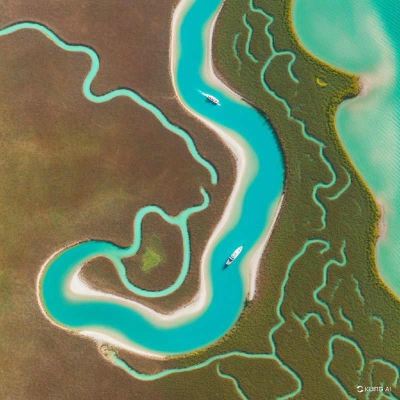 #Bing_Wallpaper“从空中俯瞰威尼斯潟湖，一幅如画的美景展现眼前：蜿蜒曲折的碧绿水道在金棕色的三角洲间穿行，其间点缀着葱郁而富有层次感的沼泽地