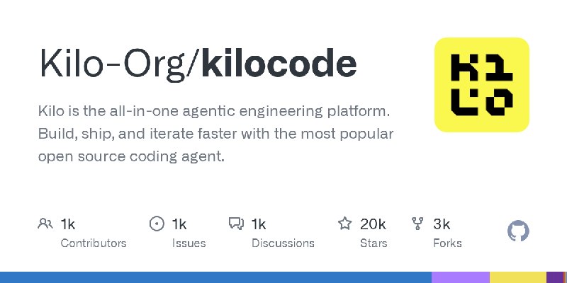 GitHub - Kilo-Org/kilocode: Kilo is the all-in-one agentic engineering platform. Build, ship, and iterate faster with the most…