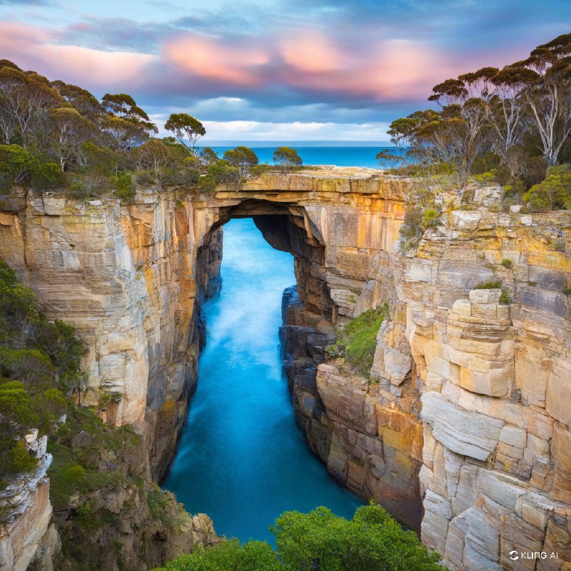 #Bing_Wallpaper令人叹为观止的海边天然拱门，周围是崎岖的悬崖和郁郁葱葱的树木，在壮丽的天空下，澳大利亚塔斯马尼亚州#Bing_Wallpaper令人叹为观止的海边天然拱门，周围是崎岖的悬崖和郁郁葱葱的树木，在壮丽的天空下，澳大利亚塔斯马尼亚州