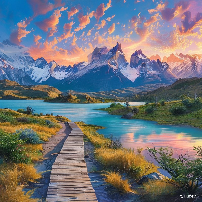 #Bing_Wallpaper智利巴塔哥尼亚的托雷斯德尔潘恩国家公园，一场宁静的日出映照出令人叹为观止的自然景观