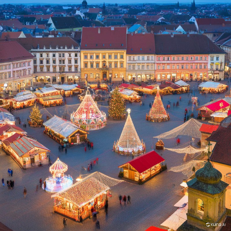 #Bing_Wallpaper小镇闪烁着光芒——锡比乌圣诞市场，罗马尼亚#Bing_Wallpaper小镇闪烁着光芒——锡比乌圣诞市场，罗马尼亚