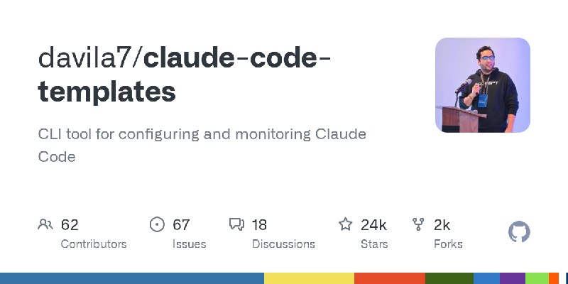 GitHub - davila7/claude-code-templates: CLI tool for configuring and monitoring Claude Code