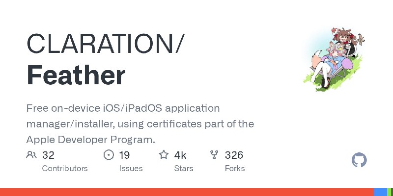 GitHub - CLARATION/Feather: Free on-device iOS/iPadOS application manager/installer, using certificates part of the Apple Developer…