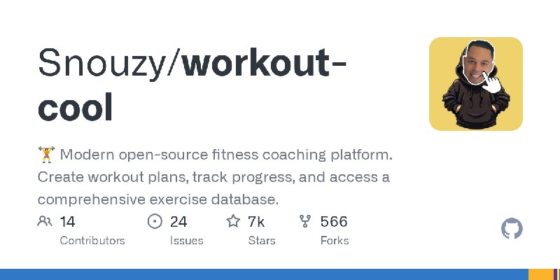GitHub - Snouzy/workout-cool: 🏋 Modern open-source fitness coaching platform. Create workout plans, track progress, and access…